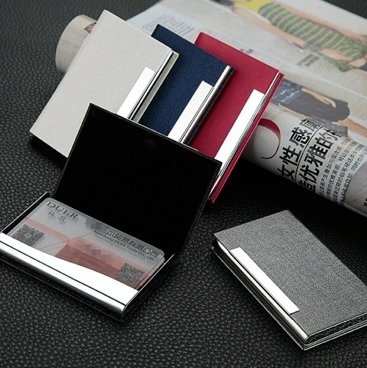 Stainless Steel Card Holder Sleek Business Accessory - White