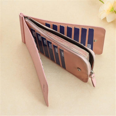 Ultra Thin Multi Card Wallet Multi Function Card Holder - Coffee