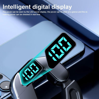 Digital Display Bone Conduction Bluetooth Headset - Sporty Design - Green