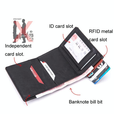 Rfid-Blocking Aluminum Card Holder - Secure & Compact - Mad Horse Blue
