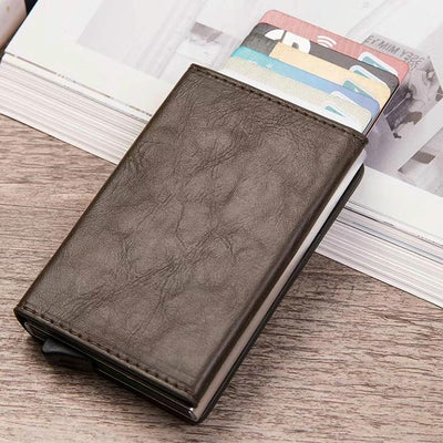 Aluminum Rfid Card Holder with Automatic Pop-up Function - Carbon Fiber