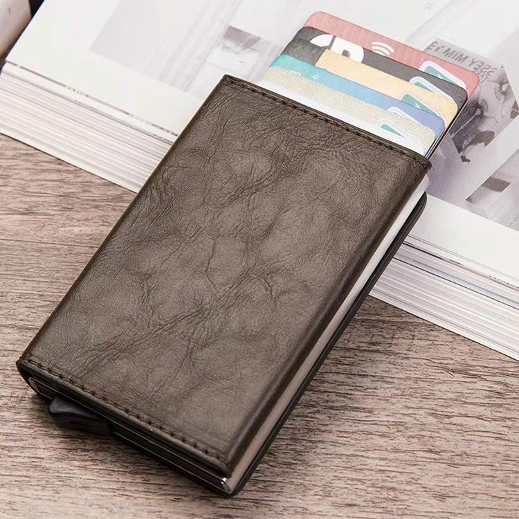 Aluminum Rfid Card Holder with Automatic Pop-up Function - Carbon Fiber
