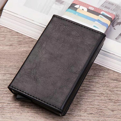 Aluminum Rfid Card Holder with Automatic Pop-up Function - Carbon Fiber