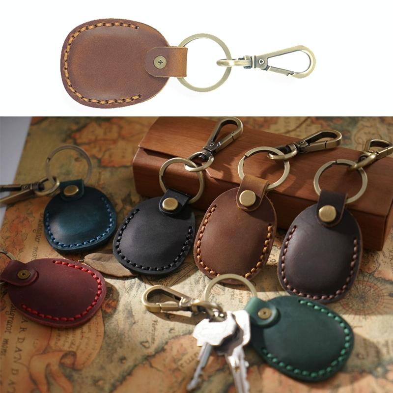 Vintage Leather Proximity Card Holder Access Control - Green