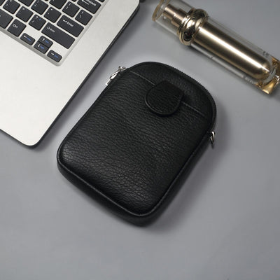 Litchi Texture Phone Crossbody Bag Leather Case For 5.5 Inch - 7.2 Inch Phones - Black