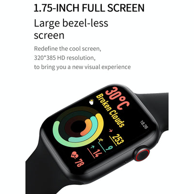 1.75 Inch Full Screen Ip67 Waterproof Smart Watch Support Sleep Monitor / Heart Rate Monitor / Bluetooth Call - Blue