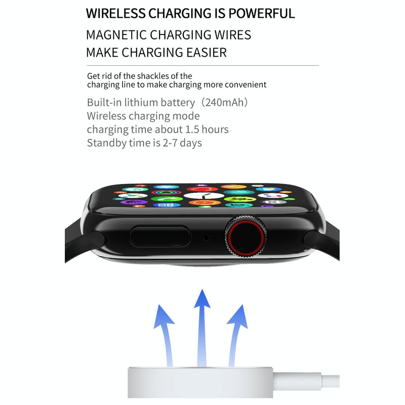 1.75 Inch Full Screen Ip67 Waterproof Smart Watch Support Sleep Monitor / Heart Rate Monitor / Bluetooth Call - Blue