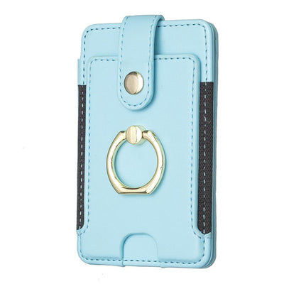 Metal Ring Card Bag Sticker For Mobile Phones - Blue