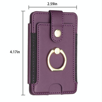 Metal Ring Card Bag Sticker For Mobile Phones - Blue