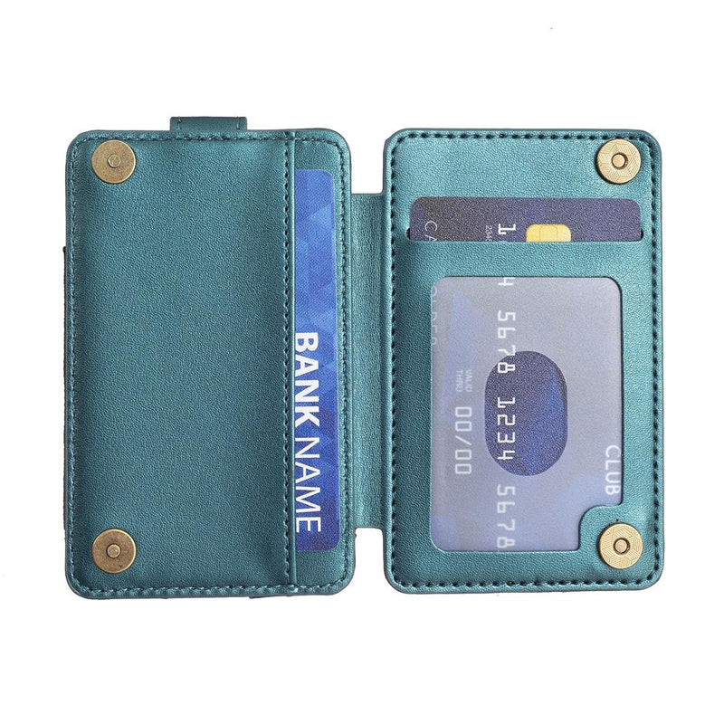 Metal Ring Card Bag Sticker For Mobile Phones - Blue