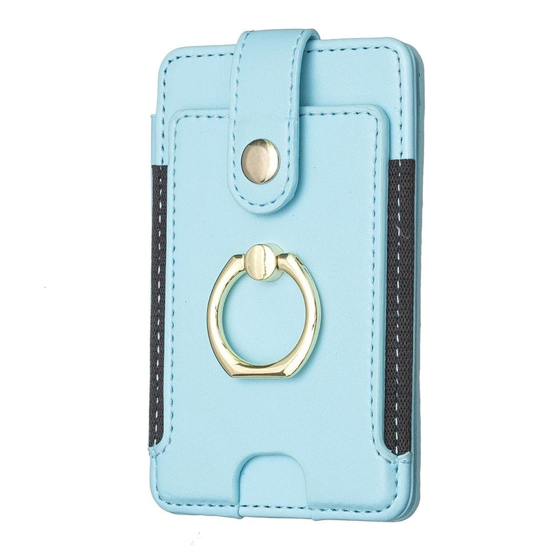 Metal Ring Card Bag Sticker For Mobile Phones - Blue
