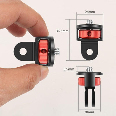 Universal Tripod Adapter for Action Cameras - 1 / 4 Inch Screw - Red Black
