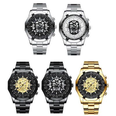 Waterproof Luminous Skeleton Watch - 30m - Full Gold Black Gold Nail