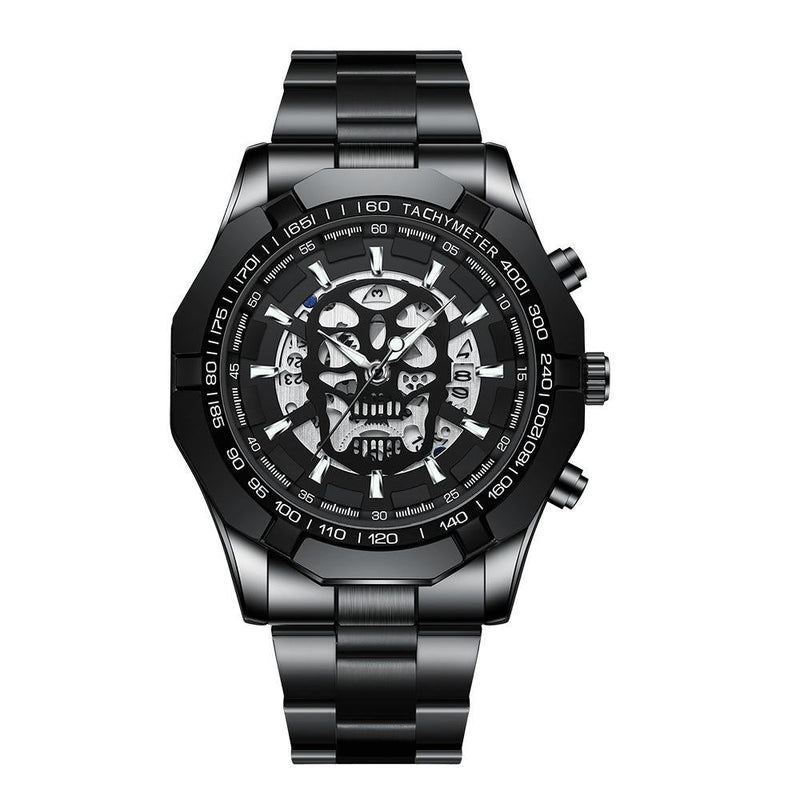 Waterproof Luminous Skeleton Watch - 30m - Full Gold Black Gold Nail
