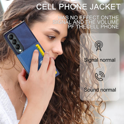 Litchi Pattern Single Button Card Holder Phone Case - Black