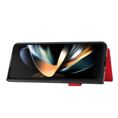 Litchi Pattern Single Button Card Holder Phone Case - Black