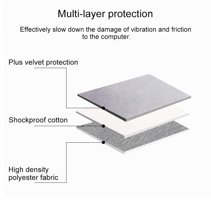 15.4 Inch Laptop Felt Sleeve Protective Case Carrying Bag - Black