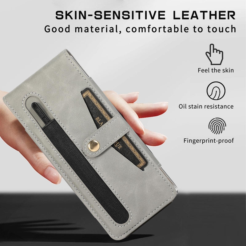 Shockproof Foldable Leather Case with Stylus for Samsung Galaxy z Fold 4 / 5g - Blue