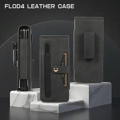 Shockproof Foldable Leather Case with Stylus for Samsung Galaxy z Fold 4 / 5g - Blue
