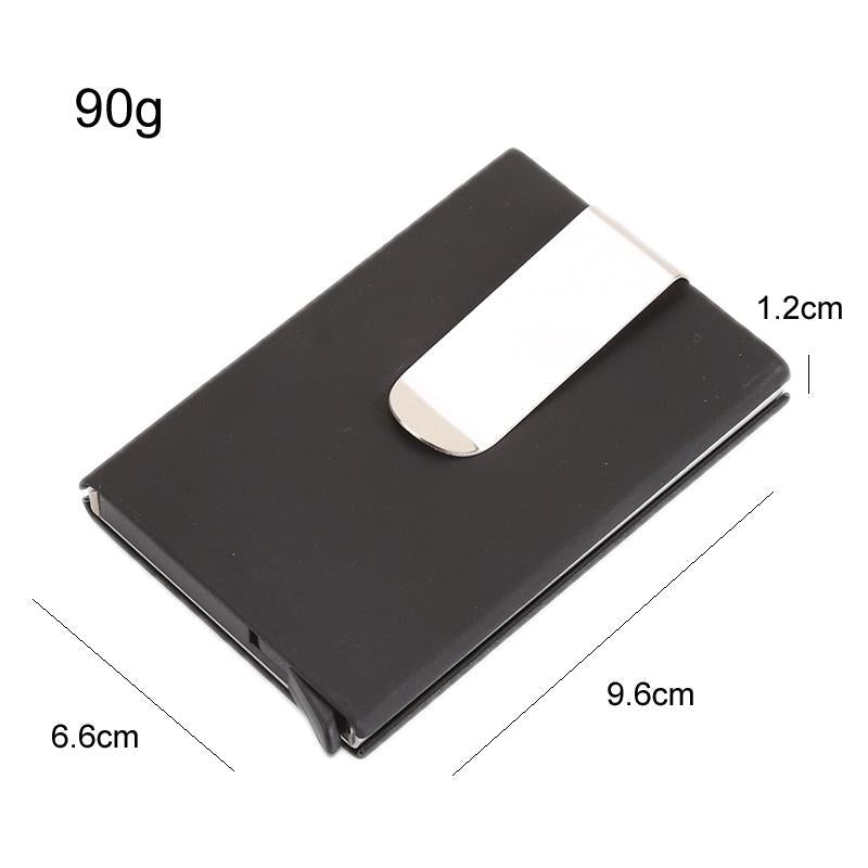 Aluminum Rfid Blocking Card Holder - Microfiber Leather Apricot