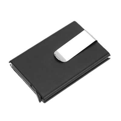 Aluminum Rfid Blocking Card Holder - Microfiber Leather Apricot
