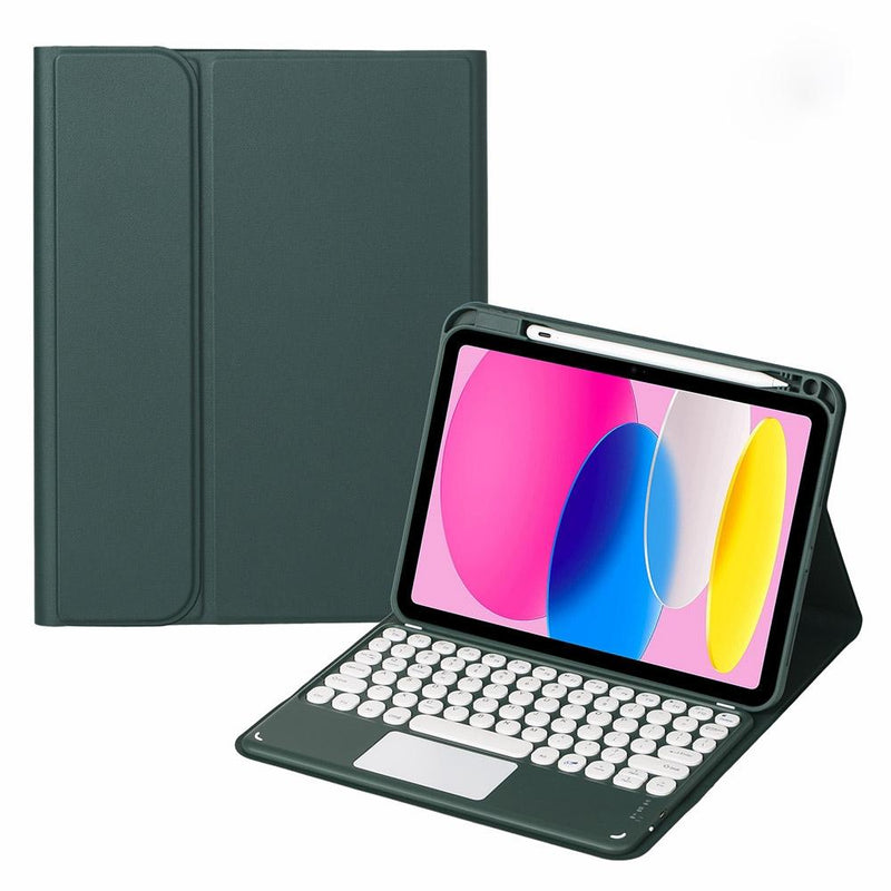 2022 Ipad 10.9 Touch Keyboard Leather Case With Pen Slot - Purple