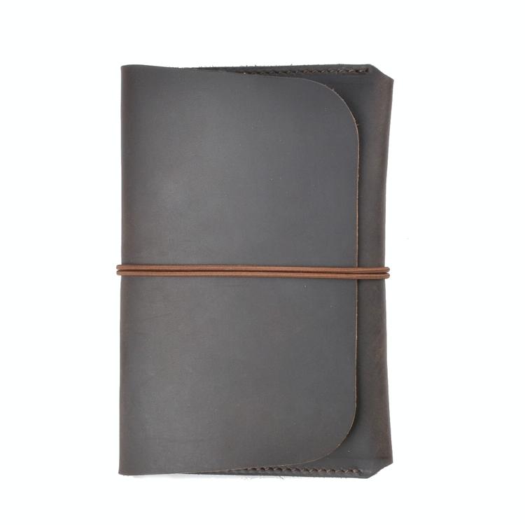 Retro Passport Wallet For Travel Crazy Horse Skin - Coffee