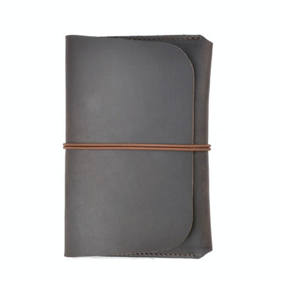 Retro Passport Wallet For Travel Crazy Horse Skin - Coffee