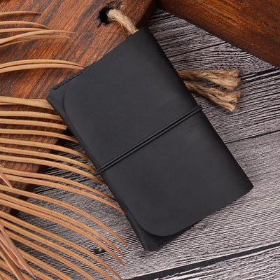 Retro Passport Wallet For Travel Crazy Horse Skin - Coffee