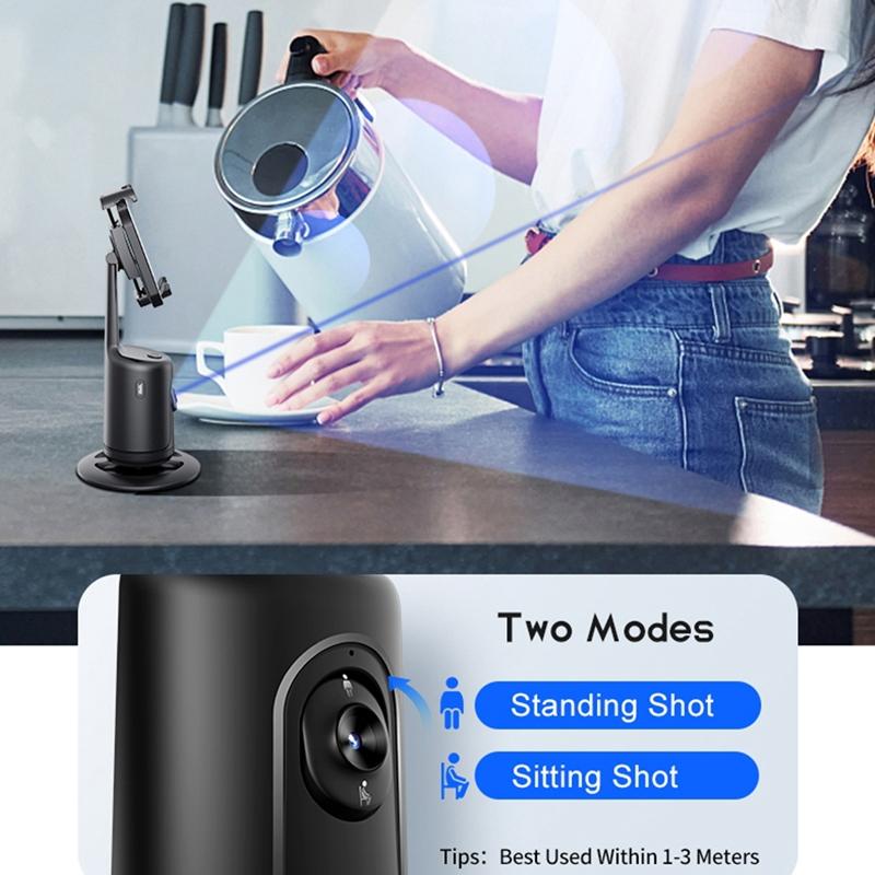 360 Rotation Follow-Up Gimbal Stabilizer With 1 / 4-Inch Interface - Black - Pink