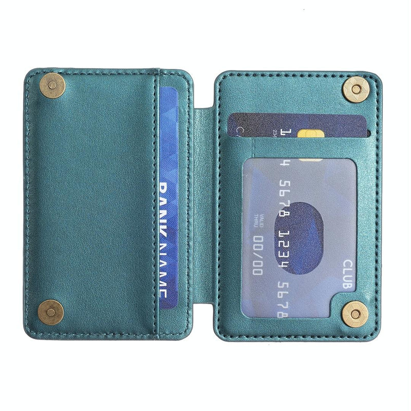 Grid Pattern Card Bag Sticker For Mobile Phones - Green