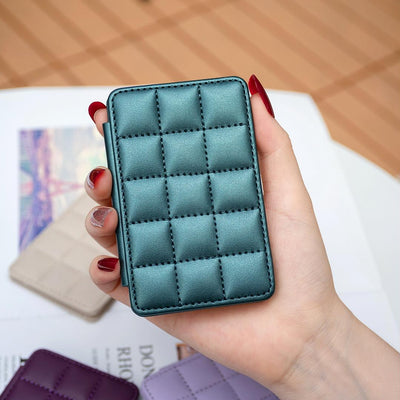 Grid Pattern Card Bag Sticker For Mobile Phones - Green