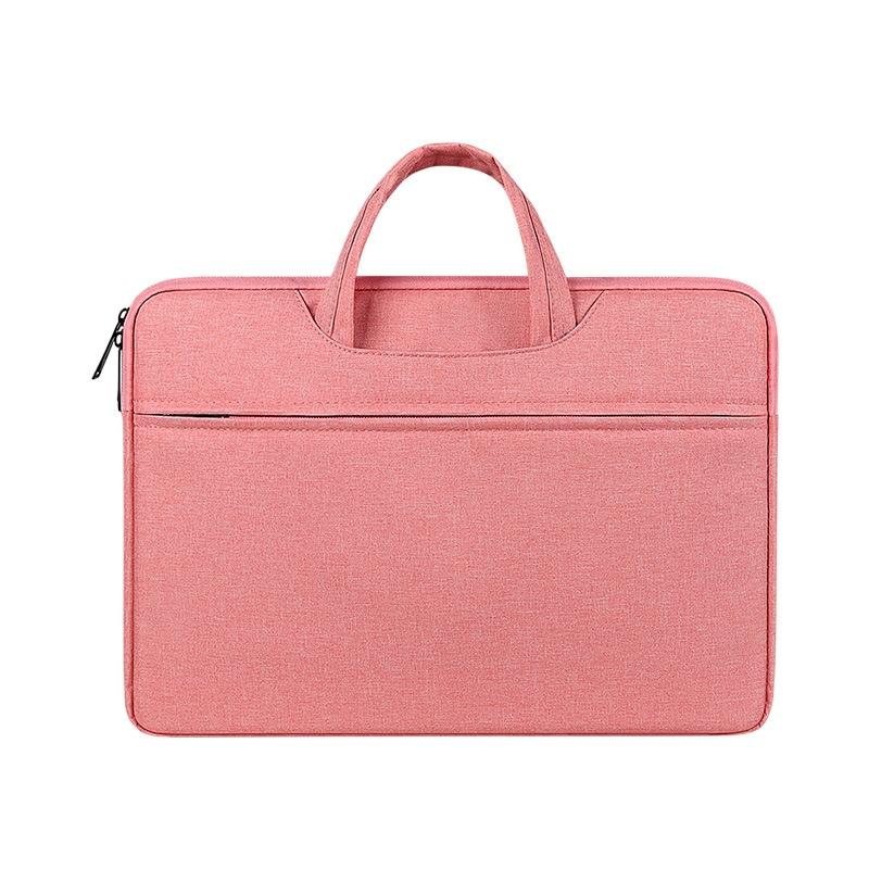 13.3 Inch Waterproof Laptop Handbag With Shock-Absorbing Capacity - Rose Pink