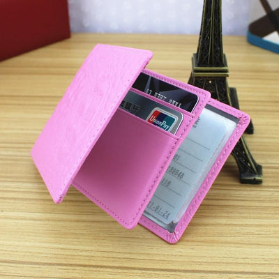 Universal Crocodile Pattern Driver License Cover With Card Slot - Pink