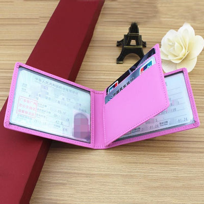 Universal Crocodile Pattern Driver License Cover With Card Slot - Pink