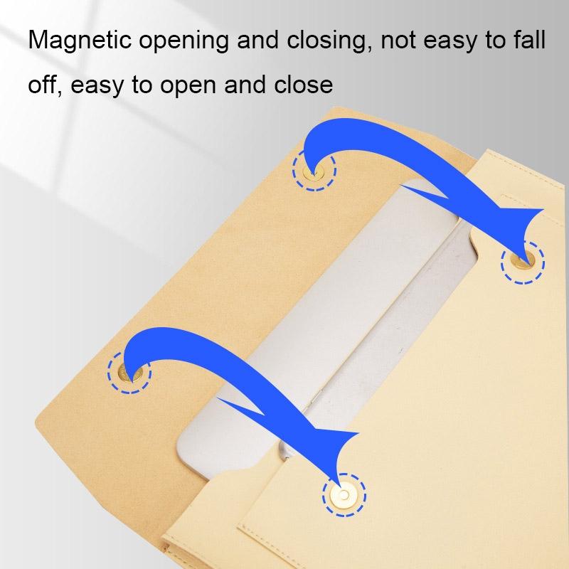 3-in-1 Waterproof Leather Laptop Liner Bag - 13 Inches - Avocado Green