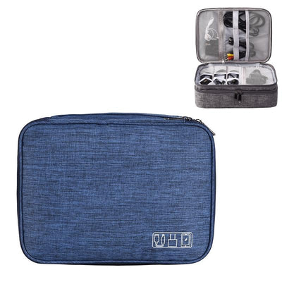 5-Inch Digital Earphone Storage Bag - Multifunctional - Lake Blue