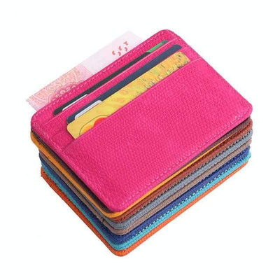 Lizard Pattern Pu Leather Card Holder Compact Bank Card Set - Orange