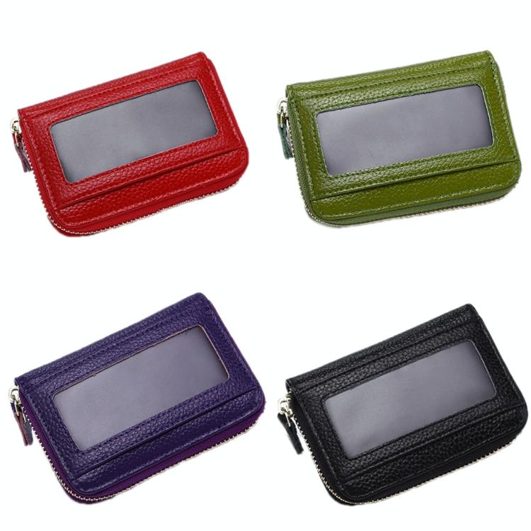 Multi Position Zipper Organ Card Holder Versatile Business Accessory - Deep Blue