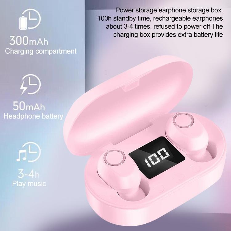 Wireless Touch Bluetooth Headset with Smart Magnetic Charging - Dt-13 - Pink