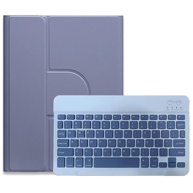 360 Degree Rotatable Bluetooth Keyboard Leather Case - Square Button - Lavender Purple - For Ipad Air 2022 / Ipad Pro 11 2021
