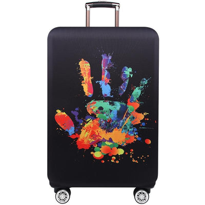 Medium Elastic Luggage Cover - Thick Wear-resistant Anti-dust Protection - Colourful Watercolour