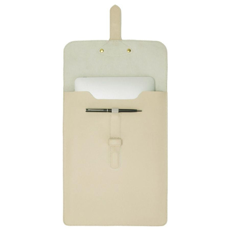 3-in-1 Waterproof Leather Laptop Liner Bag - 14 Inches - Avocado Green