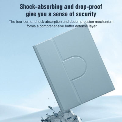 360 Degree Rotatable Bluetooth Keyboard Leather Case With Touchpad - Square Button - Lavender Purple - For Ipad Air 2022 / Ipad Pro 11 2021