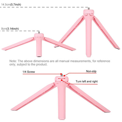 10.2 Led Ring Light with Tripod and Phone Clamp - 3 Modes Dual Colour Temperature Dimmable - Pink