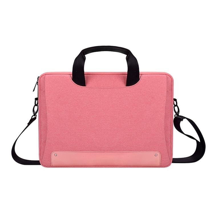 Waterproof Oxford Cloth Laptop Bag with Concealed Handle & Luggage Tie Rod - Pink