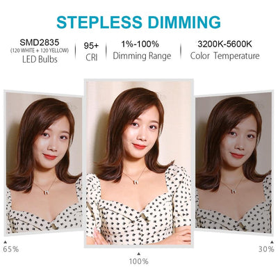 6.2 Led Ring Light with Usb 3 Modes Dimmable Cold Shoe Tripod Mount - Pink