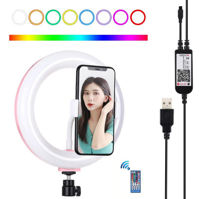 7.9 Dual Colour Led Ring Light With Usb Dimmable For Vlogging And Photography - Pink