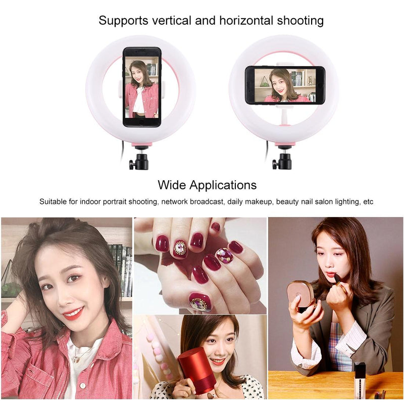 7.9 Dual Colour Led Ring Light With Usb Dimmable For Vlogging And Photography - Pink