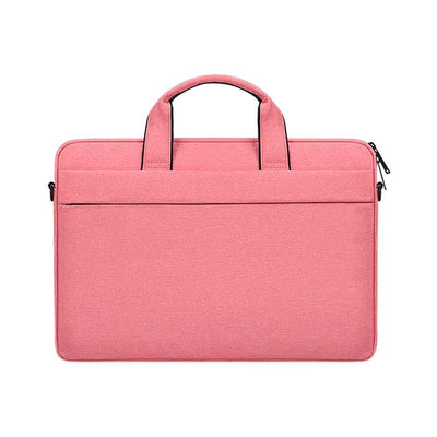 Portable 14.1 Laptop Tablet Bag With Dual Pockets And Soft Handle - Pink